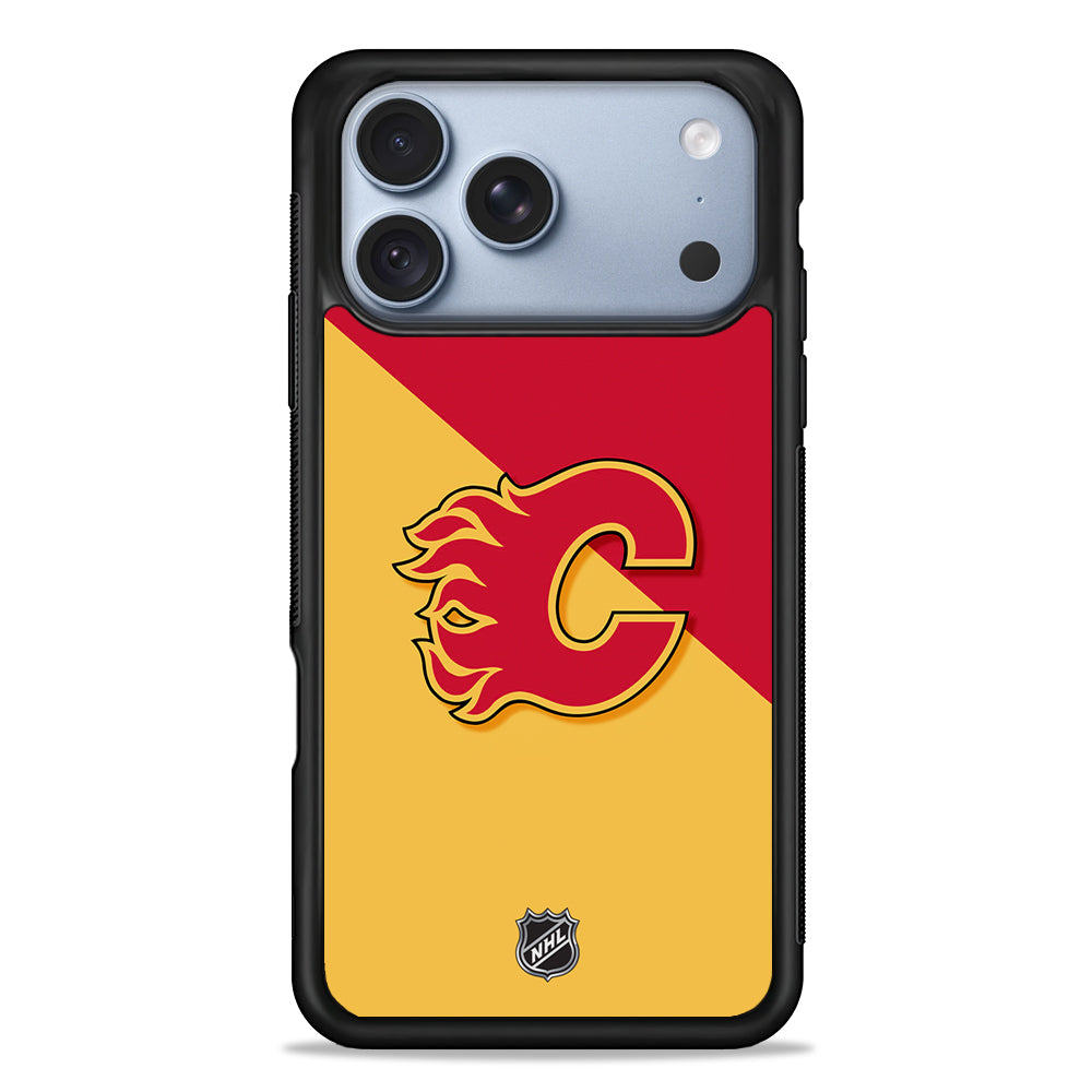 NHL Calgary Flames Red Yellow iPhone 18 Pro Case - iPhone 18 Pro Silicone Case