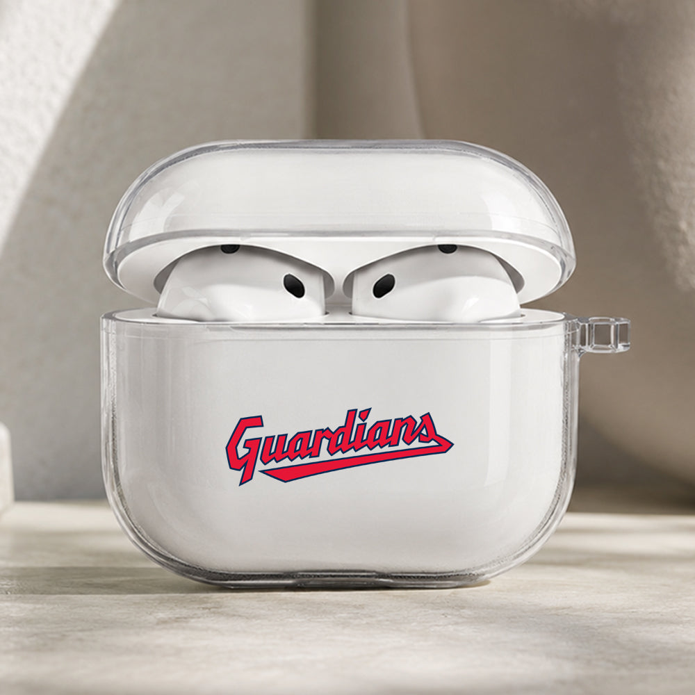 MLB Cleveland Guardians Symbol Protective Apple AirPods Pro 3 Clear Case | Shockproof Cover