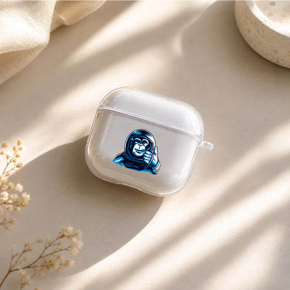 Monkey Becomes an Astronaut Protective Apple Airpods 4 Clear Case - Durable Clear Protection