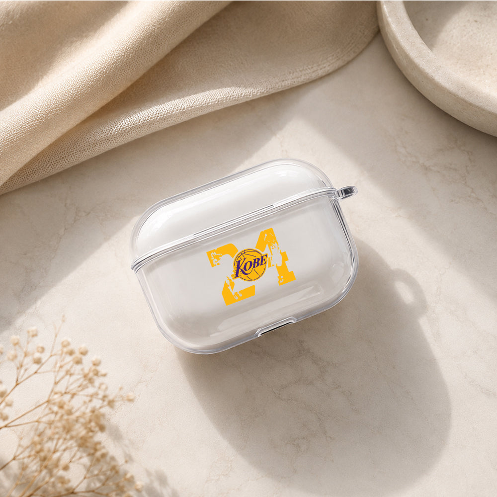 Kobe 24 Legend Lakers Protective Apple AirPods Pro 3 Clear Case | Shockproof Cover