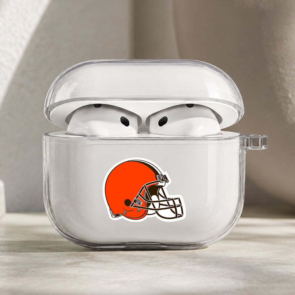 NFL Cleveland Browns Symbol Protective Apple AirPods Pro 3 Clear Case | Shockproof Cover