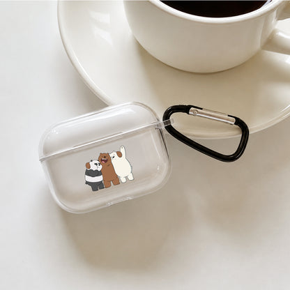 We Bare Bears Best Friends Protective Apple AirPods Pro 3 Clear Case | Shockproof Cover
