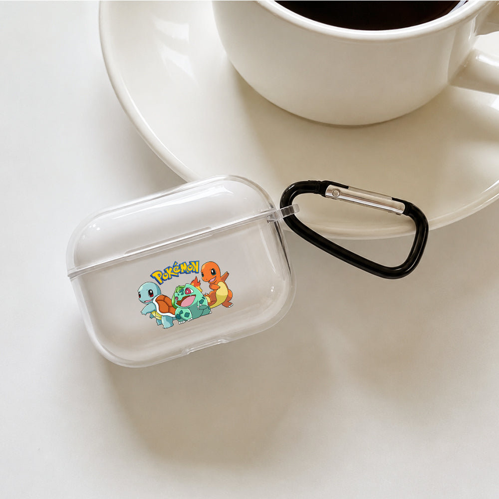 Pokemon Original Trio Starters Protective Apple AirPods Pro 3 Clear Case | Shockproof Cover