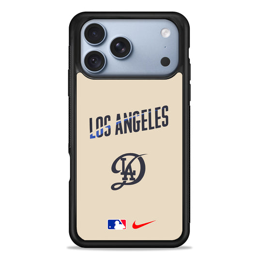 MLB Los Angeles Dodgers Cream Nike iPhone 18 Pro Case - iPhone 18 Pro Silicone Case