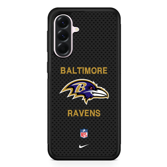 NFL Baltimore Ravens Black Nike Samsung Galaxy A56 Case | Samsung Galaxy A56 Protective Rubber Case