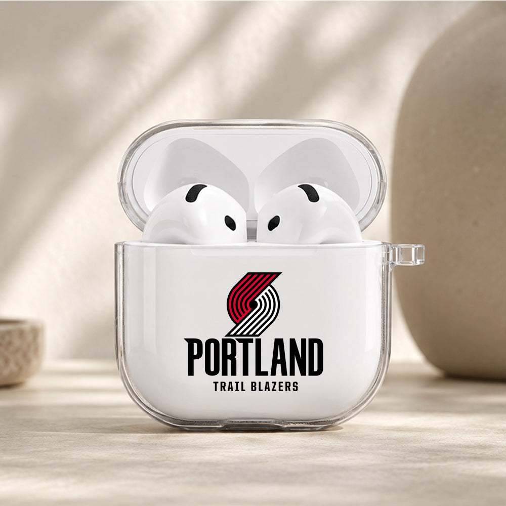 NBA Portland Trail Blazers Logo Protective Apple Airpods 4 Clear Case - Durable Clear Protection