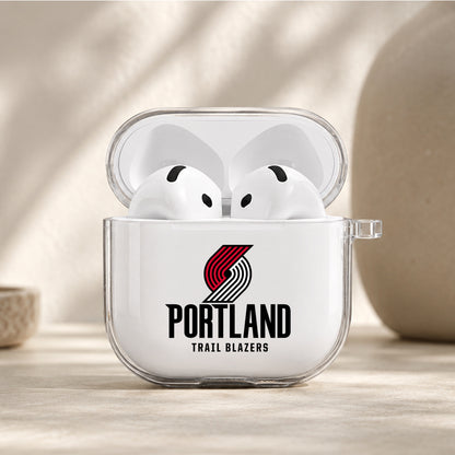 NBA Portland Trail Blazers Logo Protective Apple Airpods 4 Clear Case - Durable Clear Protection