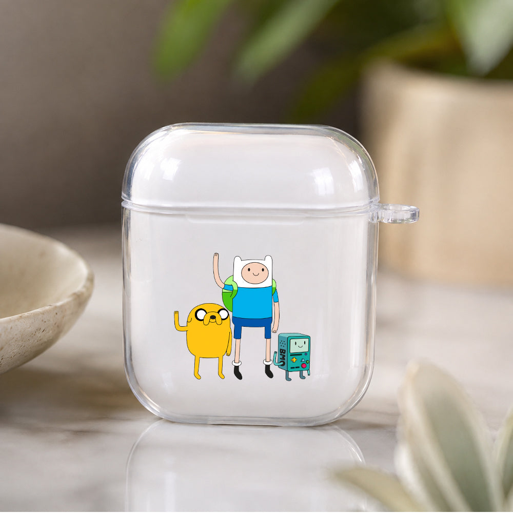 Jake, Finn, and Beemo Adventure Time Protective Clear Case Cover For Apple Airpods | Soft Silicone AirPods 1 / 2 Case | Protective Cover