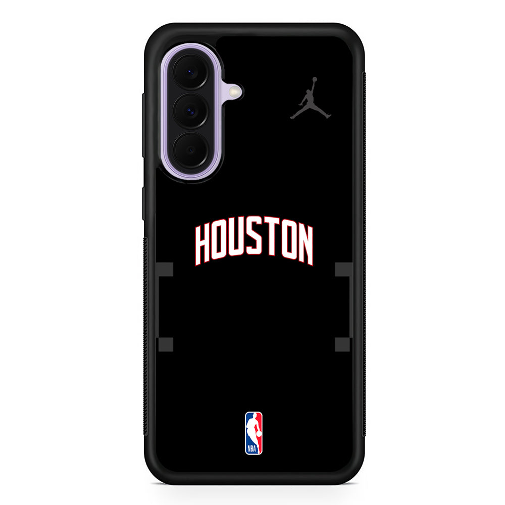 NBA Houston Rockets Black Jordan Samsung Galaxy A37 Case | Samsung Galaxy A37 Rubber Protective Case