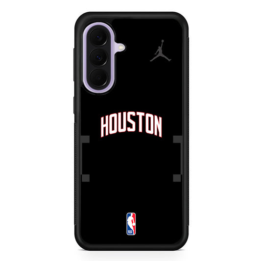 NBA Houston Rockets Black Jordan Samsung Galaxy A37 Case | Samsung Galaxy A37 Rubber Protective Case