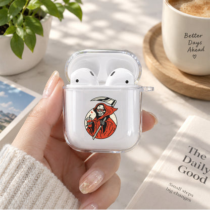 Tired Skull Protective Clear Case Cover For Apple Airpods | Soft Silicone AirPods 1 / 2 Case | Protective Cover