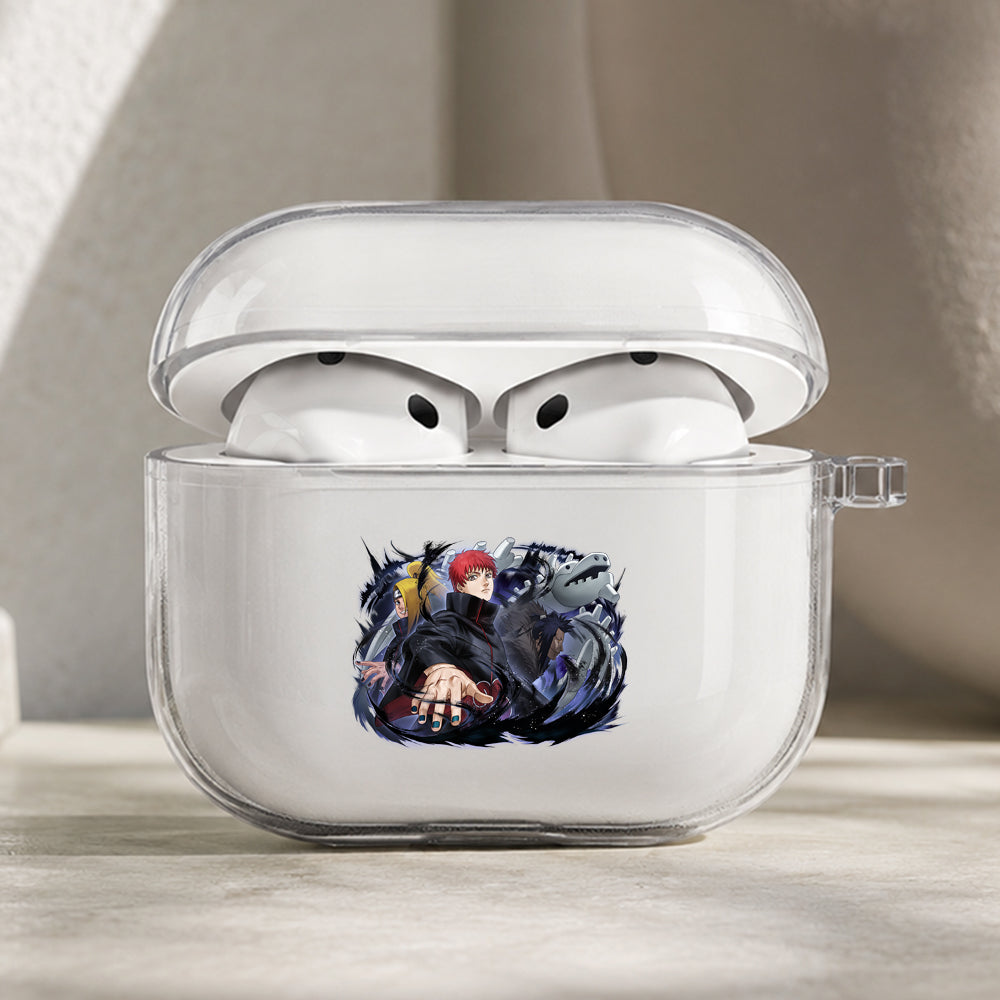 Sasori And Deidara Akatsuki Protective Apple AirPods Pro 3 Clear Case | Shockproof Cover
