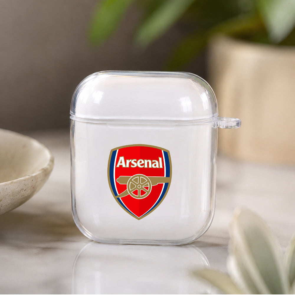 Arsenal Logo Protective Clear Case Cover For Apple Airpods | Soft Silicone AirPods 1 / 2 Case | Protective Cover