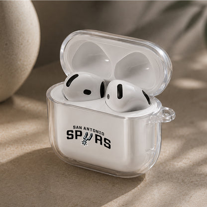 NBA San Antonio Spurs Logo Protective Apple Airpods 4 Clear Case - Durable Clear Protection