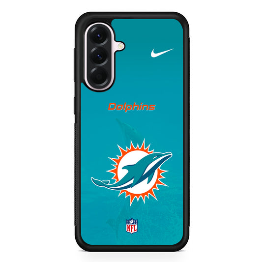NFL Miami Dolphins Nike Logo Samsung Galaxy A56 Case | Samsung Galaxy A56 Protective Rubber Case