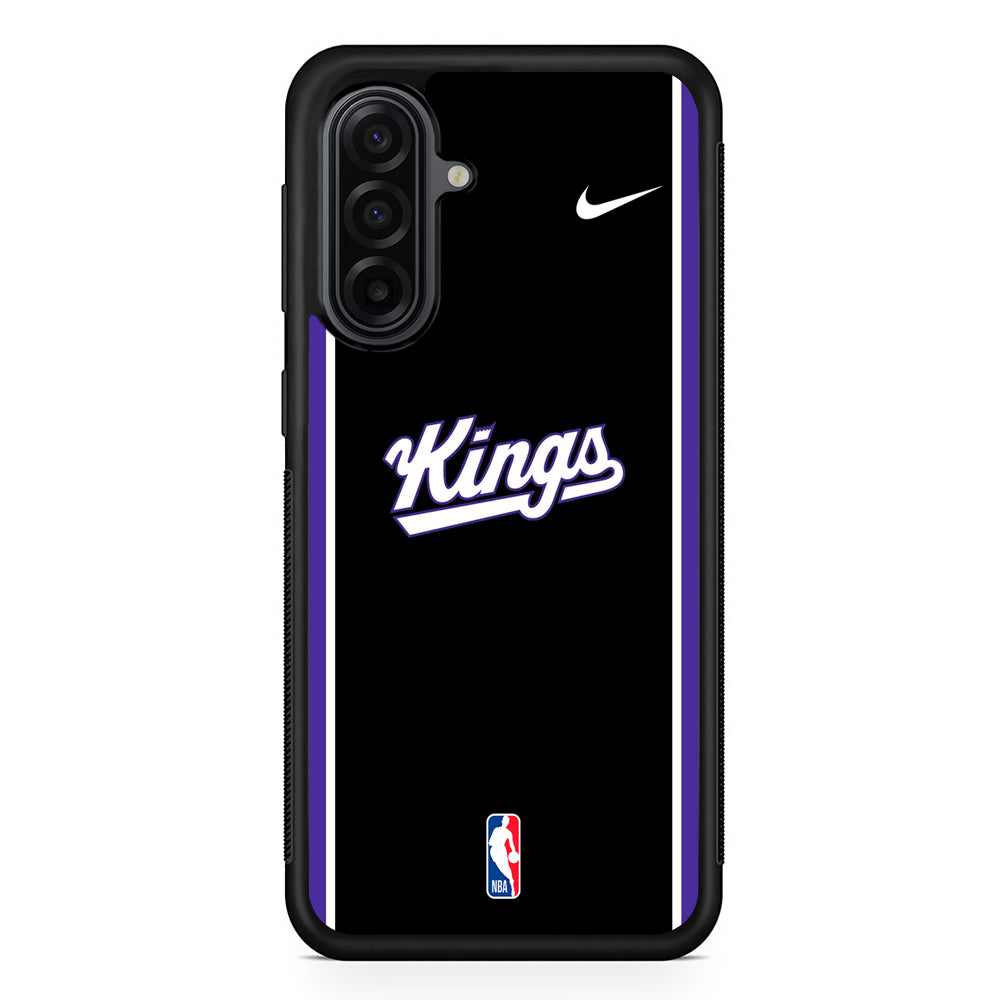 NBA Sacramento Kings Black Nike Samsung Galaxy A17 Case | Durable Rubber Samsung Galaxy A17 Phone Case