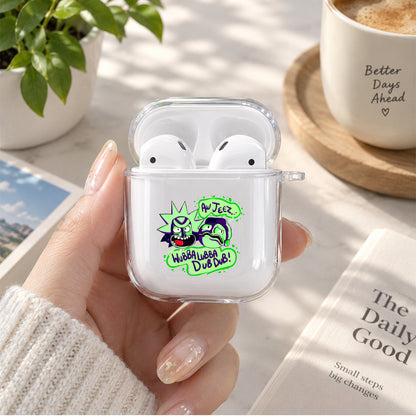 Crazy Rick and Morty Protective Clear Case Cover For Apple Airpods | Soft Silicone AirPods 1 / 2 Case | Protective Cover