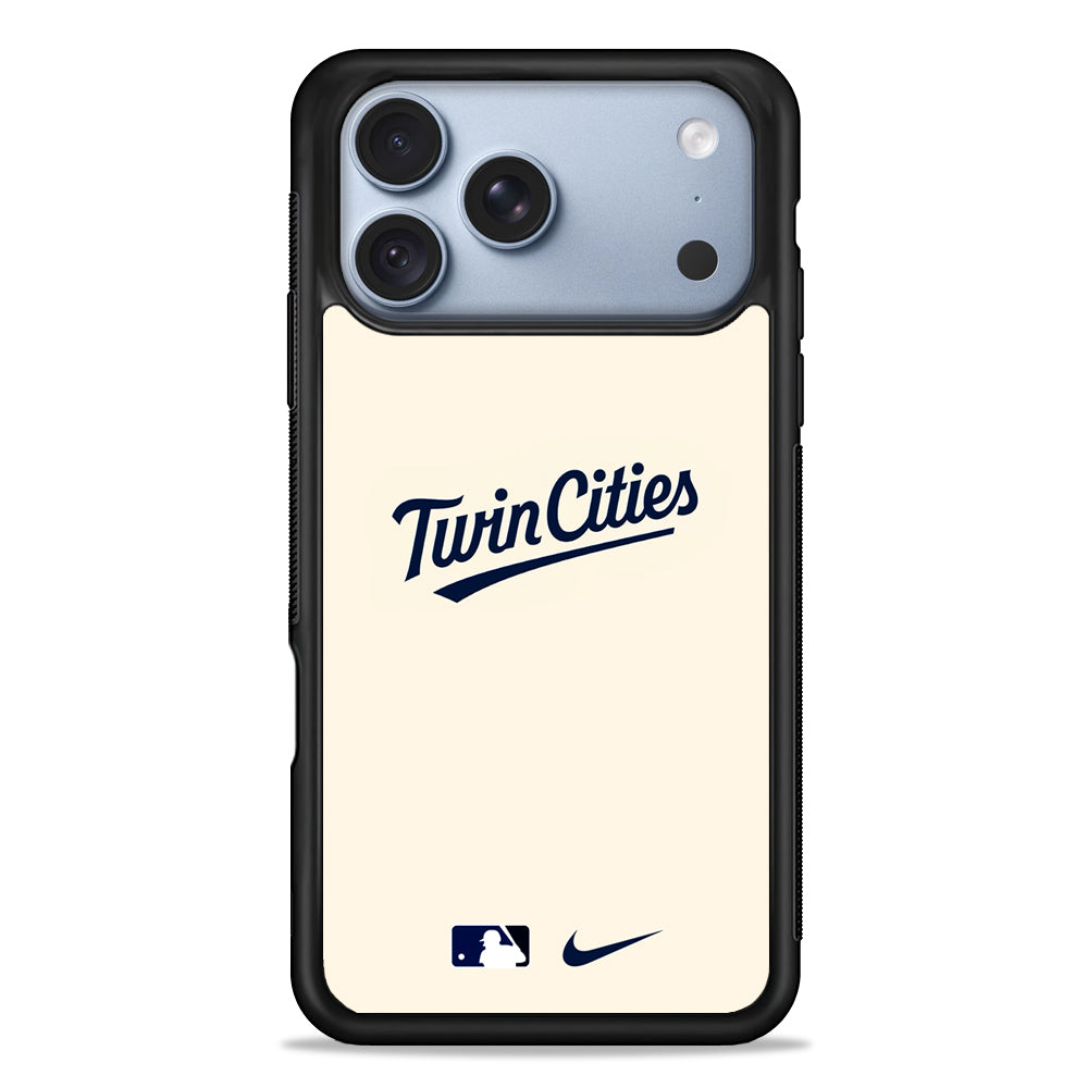 MLB Minnesota Twins Cream Nike iPhone 18 Pro Case - iPhone 18 Pro Silicone Case