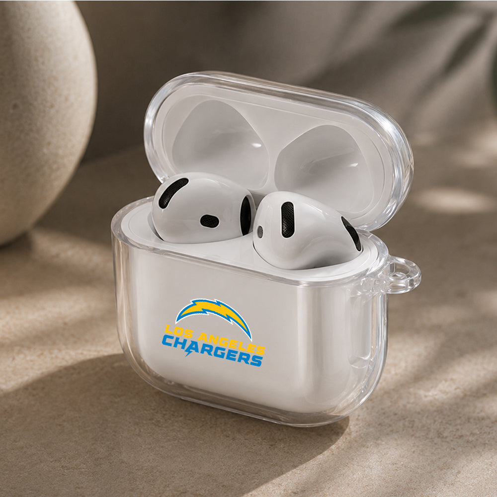 NFL Los Angeles Chargers Logo Protective Apple Airpods 4 Clear Case - Durable Clear Protection