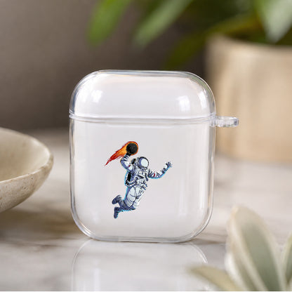 Astronauts Jump in Space Protective Clear Case Cover For Apple Airpods | Soft Silicone AirPods 1 / 2 Case | Protective Cover