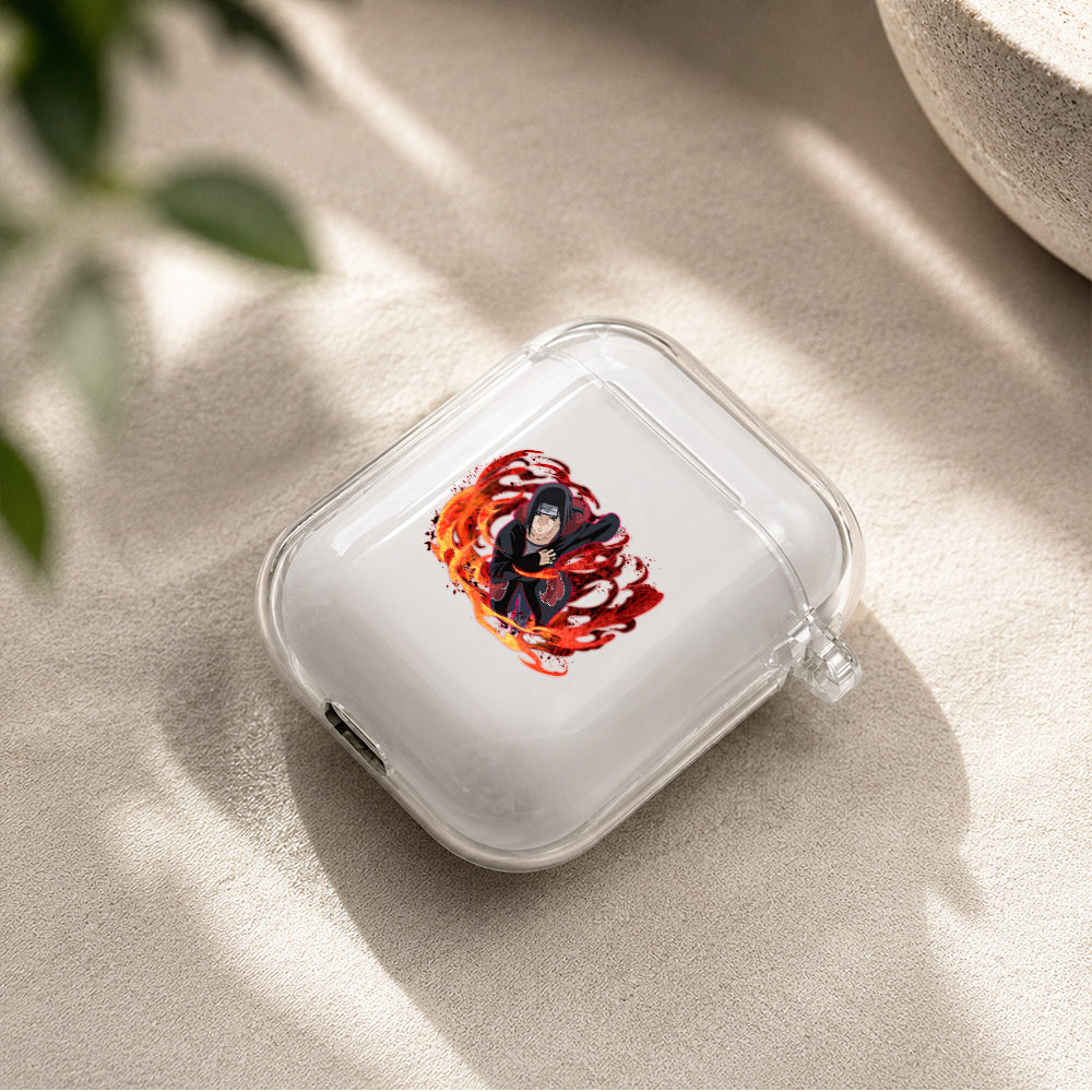 Itachi Uchiha Akatsuki Protective Clear Case Cover For Apple Airpods | Soft Silicone AirPods 1 / 2 Case | Protective Cover