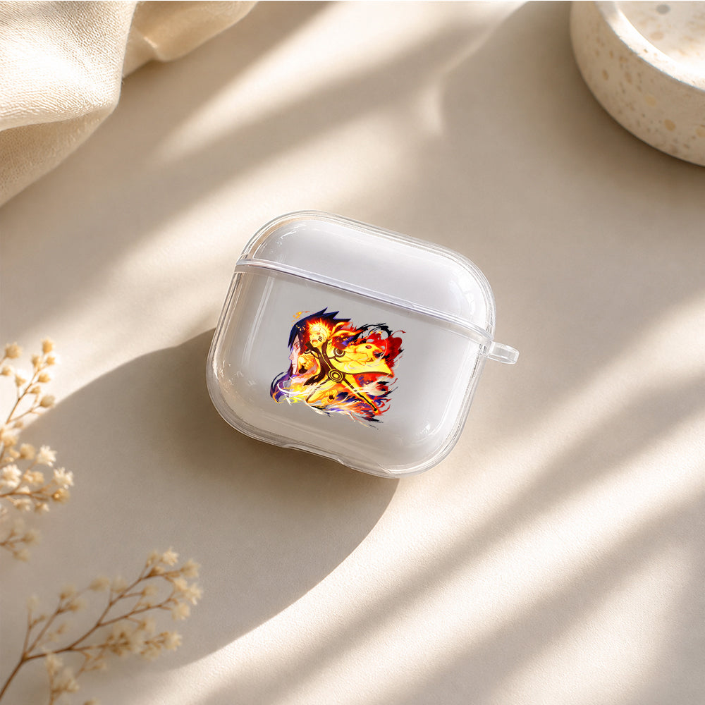 Naruto and Sasuke Fated Rivals Protective Apple Airpods 4 Clear Case - Durable Clear Protection