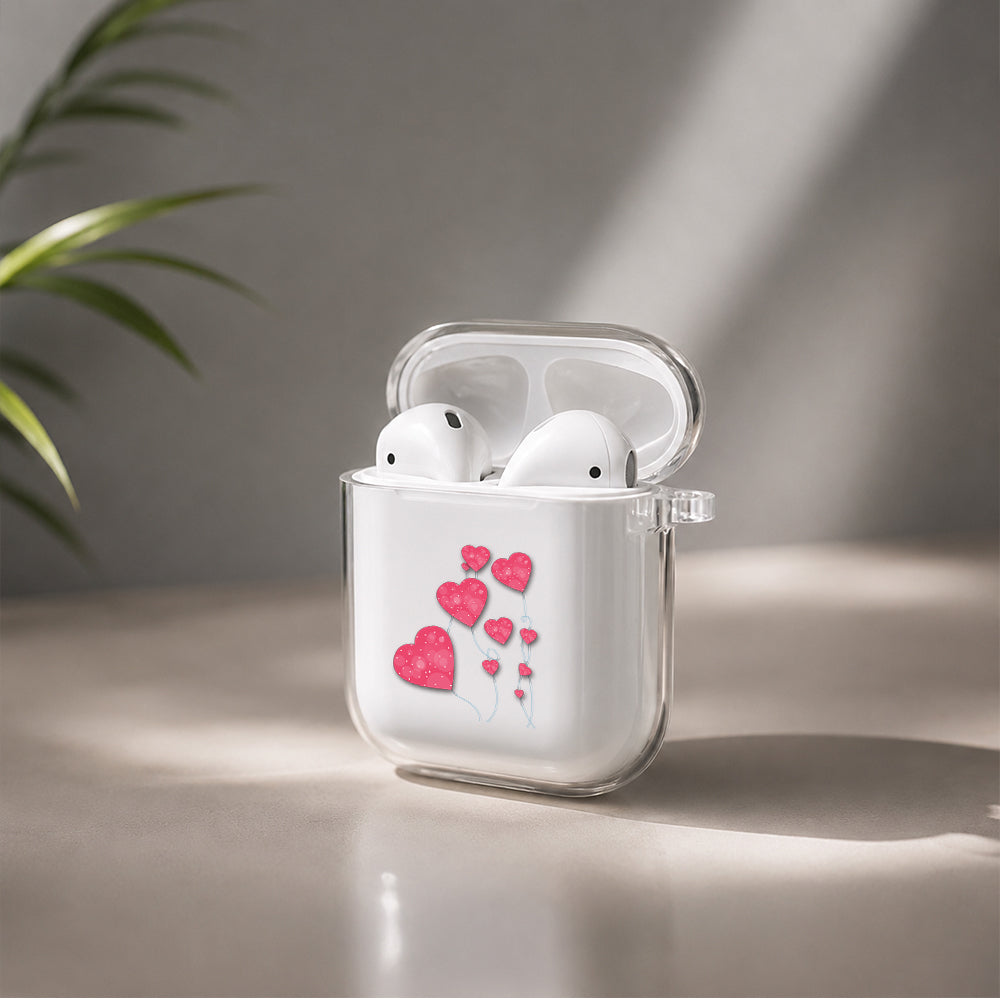 Cute Love balloon Protective Clear Case Cover For Apple Airpods | Soft Silicone AirPods 1 / 2 Case | Protective Cover
