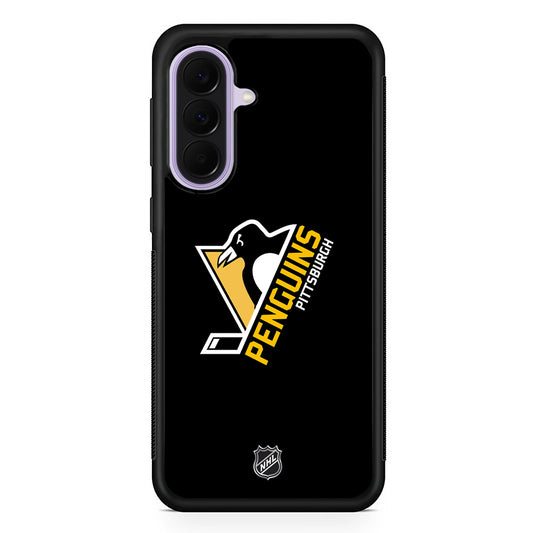 NHL Pittsburgh Penguins Black Samsung Galaxy A37 Case | Samsung Galaxy A37 Rubber Protective Case