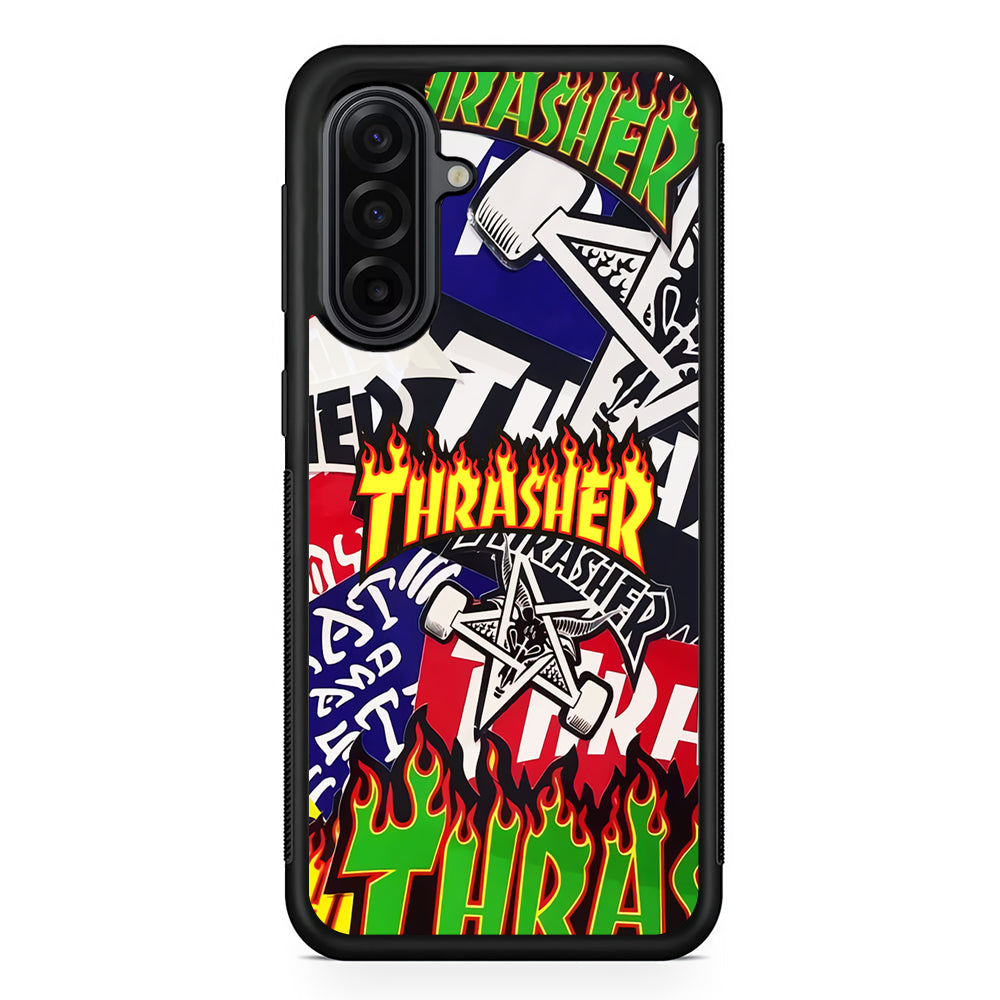 Thrasher Sticker Flat Samsung Galaxy A17 Case | Durable Rubber Samsung Galaxy A17 Phone Case