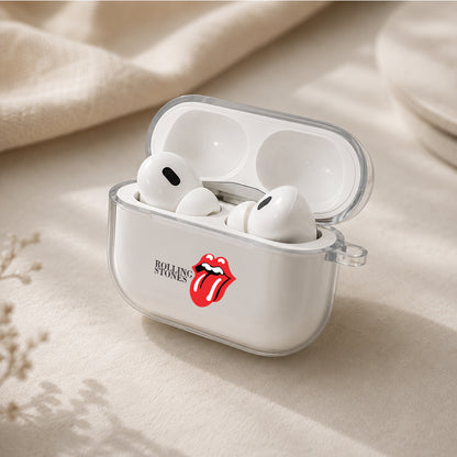 Rolling Stones Tongue and Lip Protective Apple AirPods Pro 3 Clear Case | Shockproof Cover
