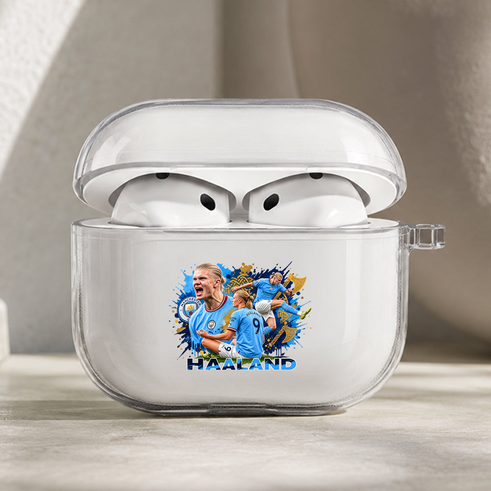 Haaland King of the Pitch Protective Apple AirPods Pro 3 Clear Case | Shockproof Cover
