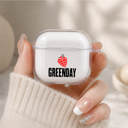 Green Day Heart Symbol Protective Apple Airpods 4 Clear Case - Durable Clear Protection
