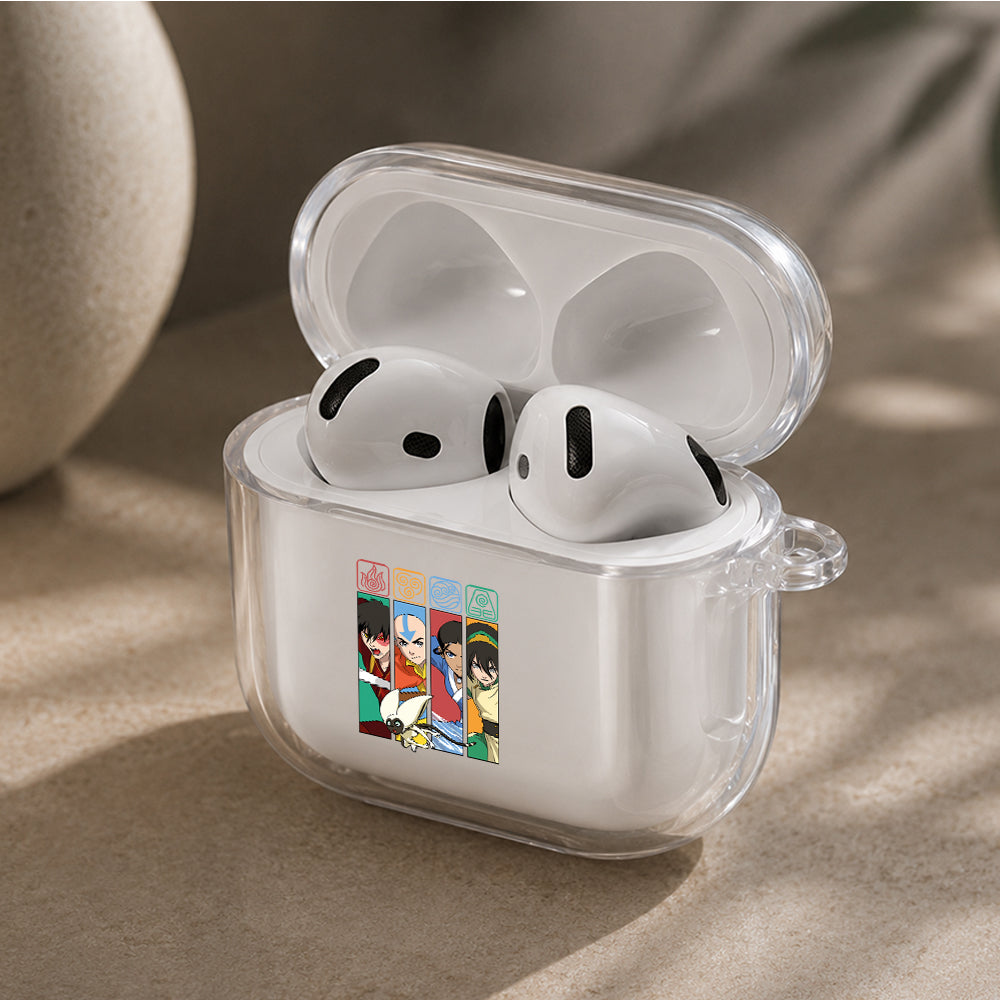 Aang and The Team Avatar Protective Apple Airpods 4 Clear Case - Durable Clear Protection