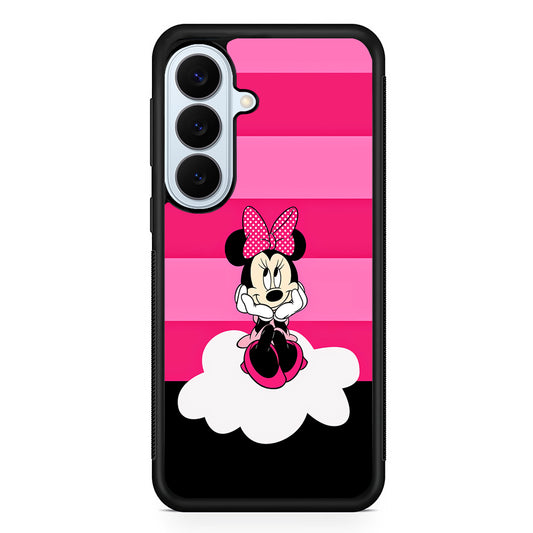 Minnie Mouse Pink Stripe Samsung Galaxy S26 Plus Case | Slim Protective Rubber Cover