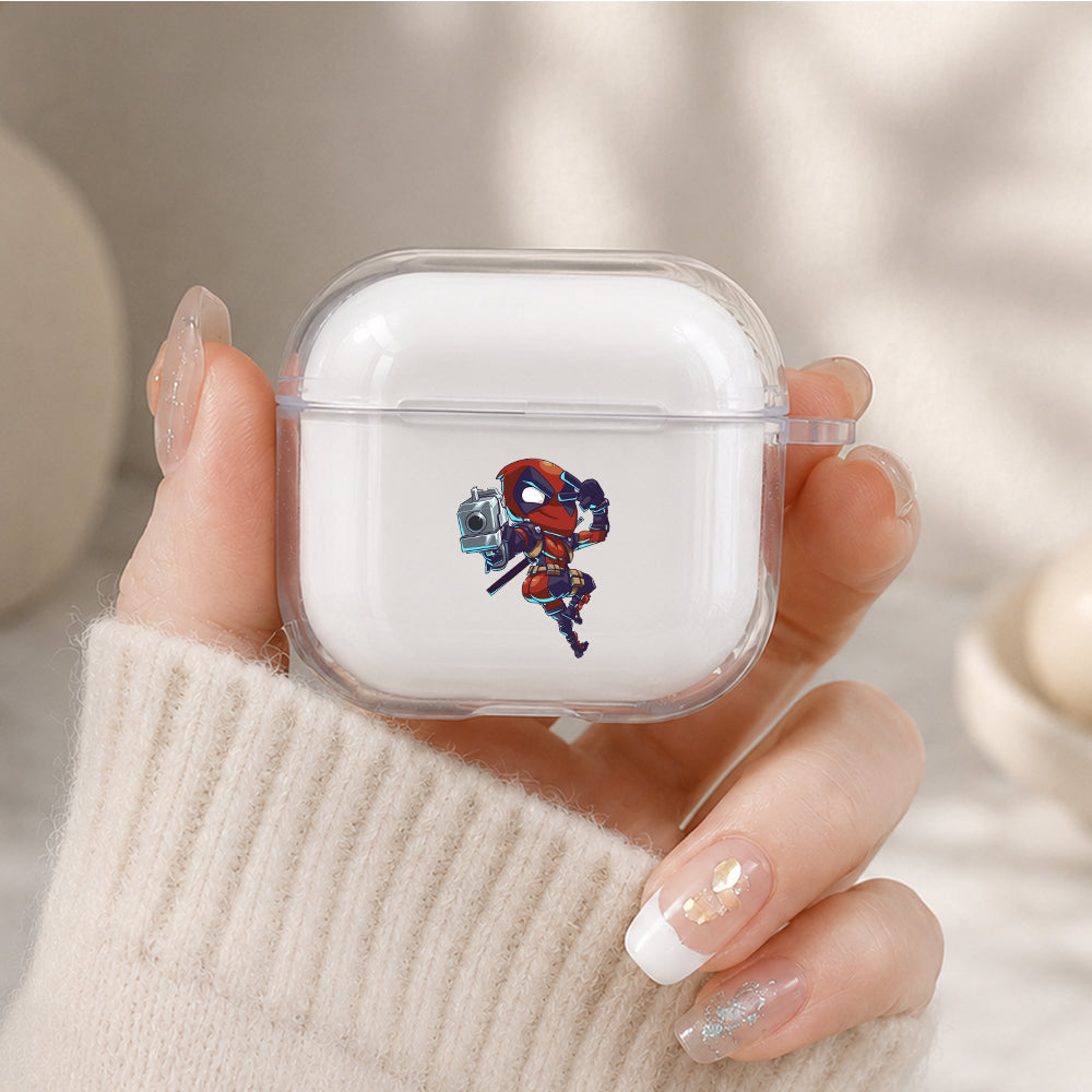 Deadpool Peace Sign Pose Protective Apple Airpods 4 Clear Case - Durable Clear Protection