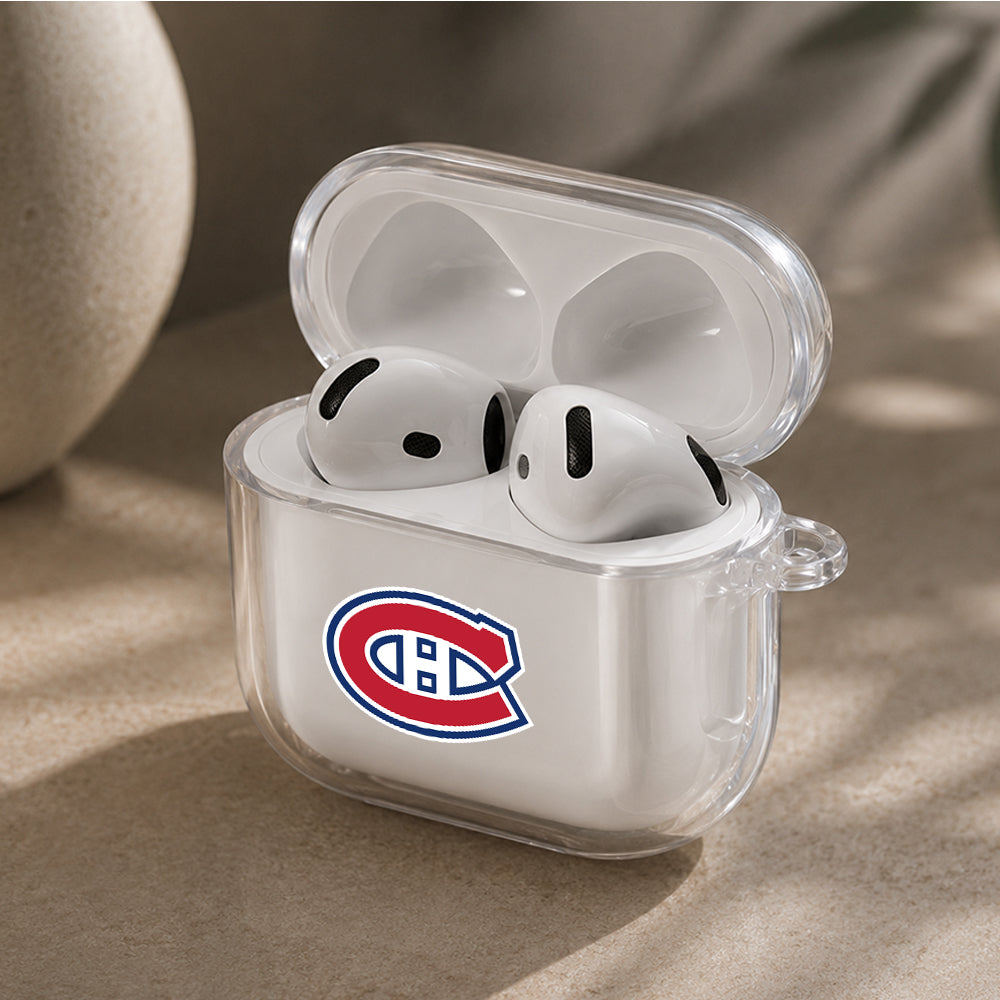 NHL Montreal Canadiens Logo Protective Apple Airpods 4 Clear Case - Durable Clear Protection