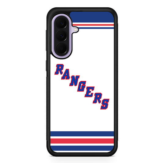 NHL New York Rangers White Samsung Galaxy A37 Case | Samsung Galaxy A37 Rubber Protective Case