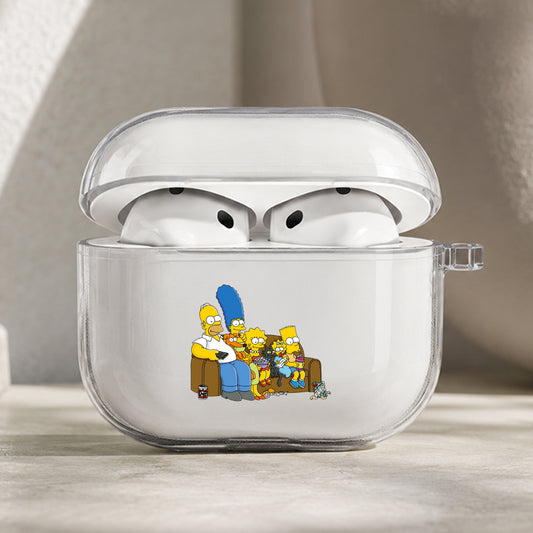 The Simpsons Iconic Couch Protective Apple AirPods Pro 3 Clear Case | Shockproof Cover