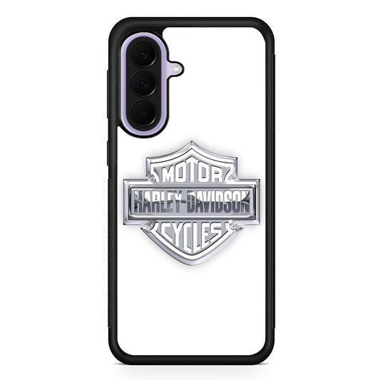 Harley Davidson Logo Silver Samsung Galaxy A37 Case | Samsung Galaxy A37 Rubber Protective Case