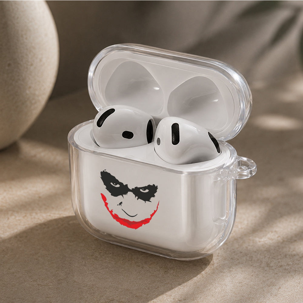 Joker Face Silhouette Protective Apple Airpods 4 Clear Case - Durable Clear Protection