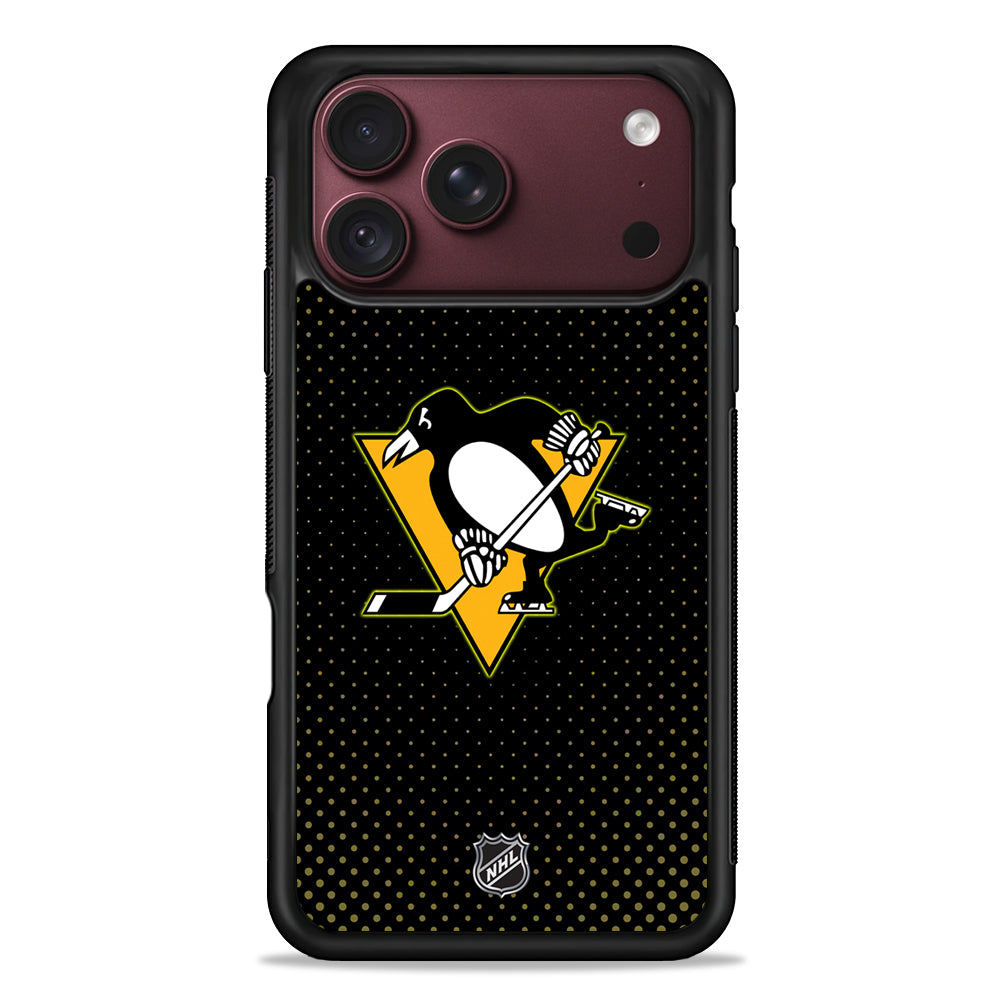 NHL Pittsburgh Penguins Dots Pattern iPhone 18 Pro Max Case – Slim Silicone Protective Cover