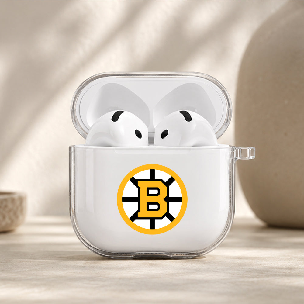 NHL Boston Bruins Logo Protective Apple Airpods 4 Clear Case - Durable Clear Protection