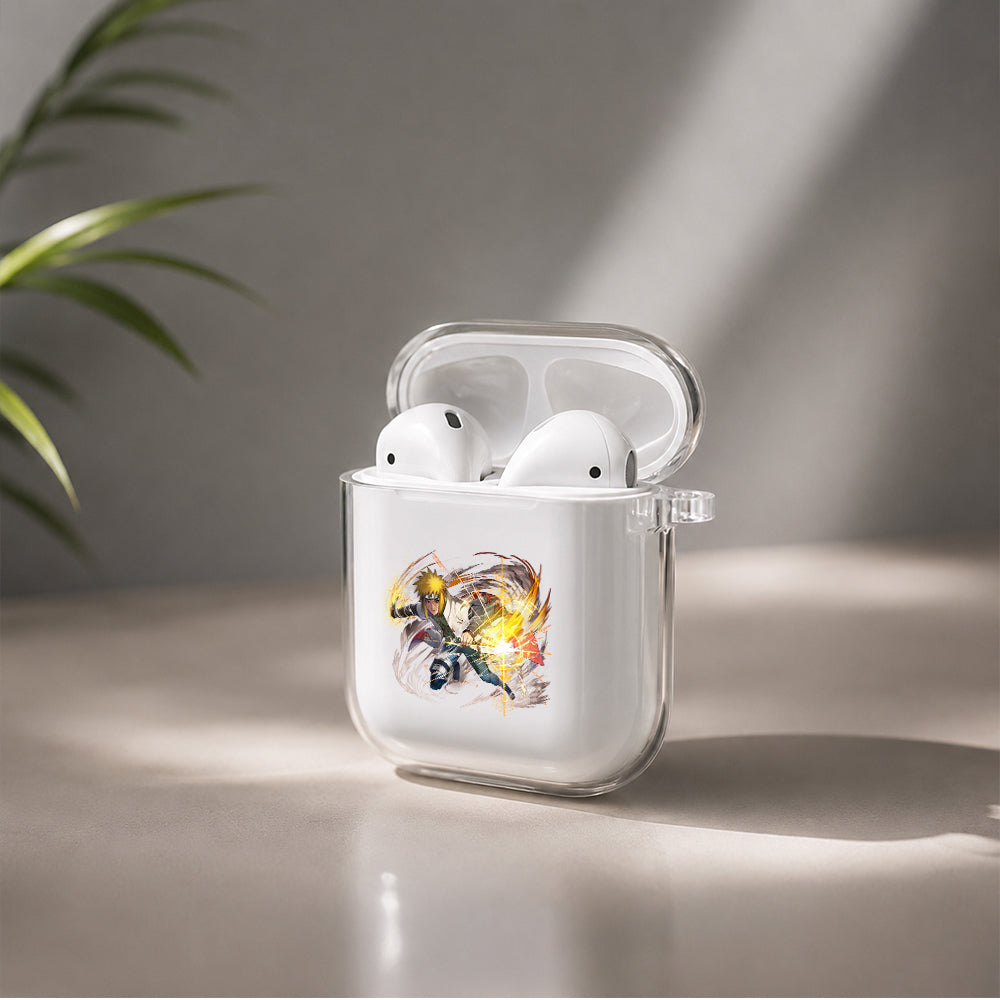 Minato Yellow Blazing Protective Clear Case Cover For Apple Airpods | Soft Silicone AirPods 1 / 2 Case | Protective Cover