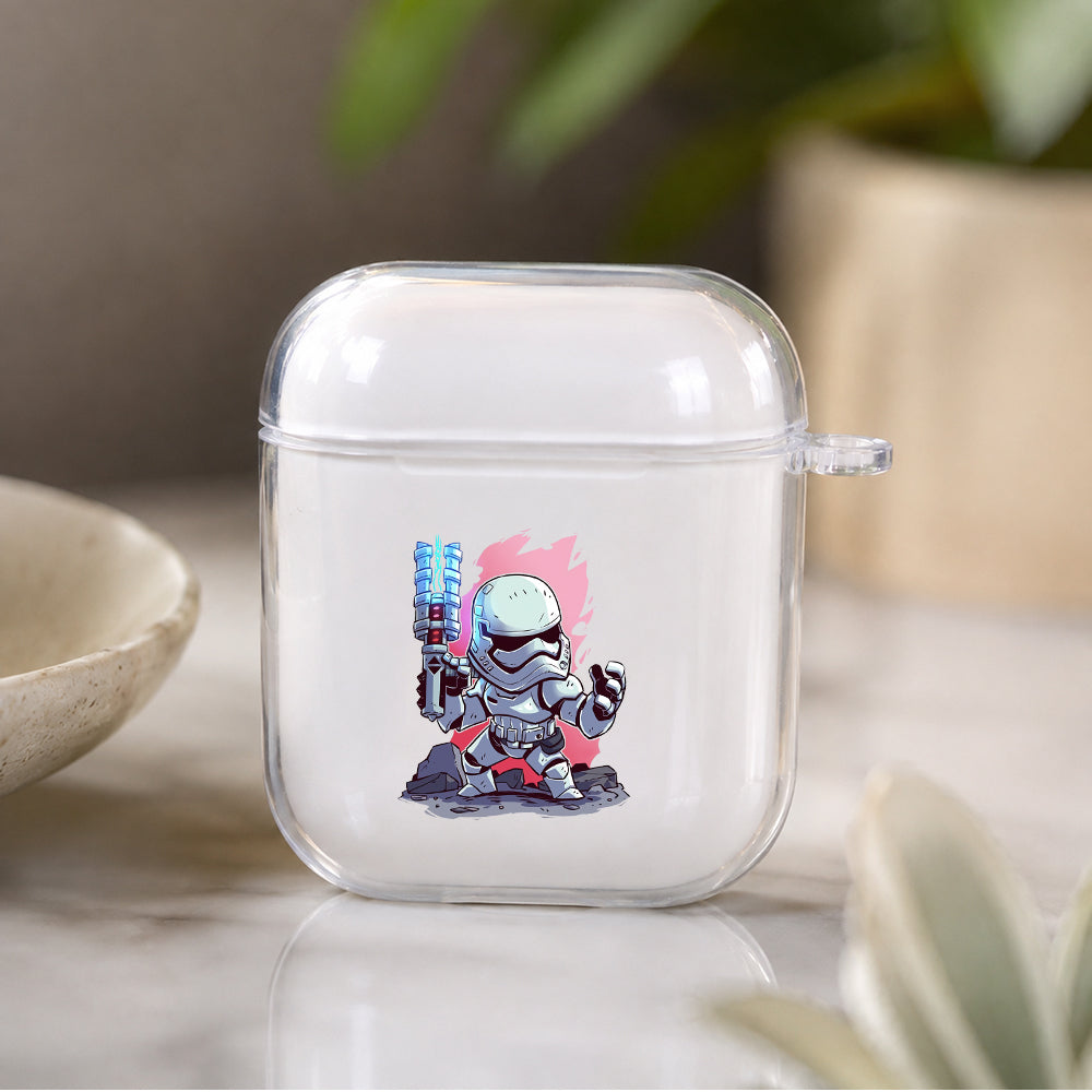 Stormtrooper Star War Cartoon Protective Clear Case Cover For Apple Airpods | Soft Silicone AirPods 1 / 2 Case | Protective Cover