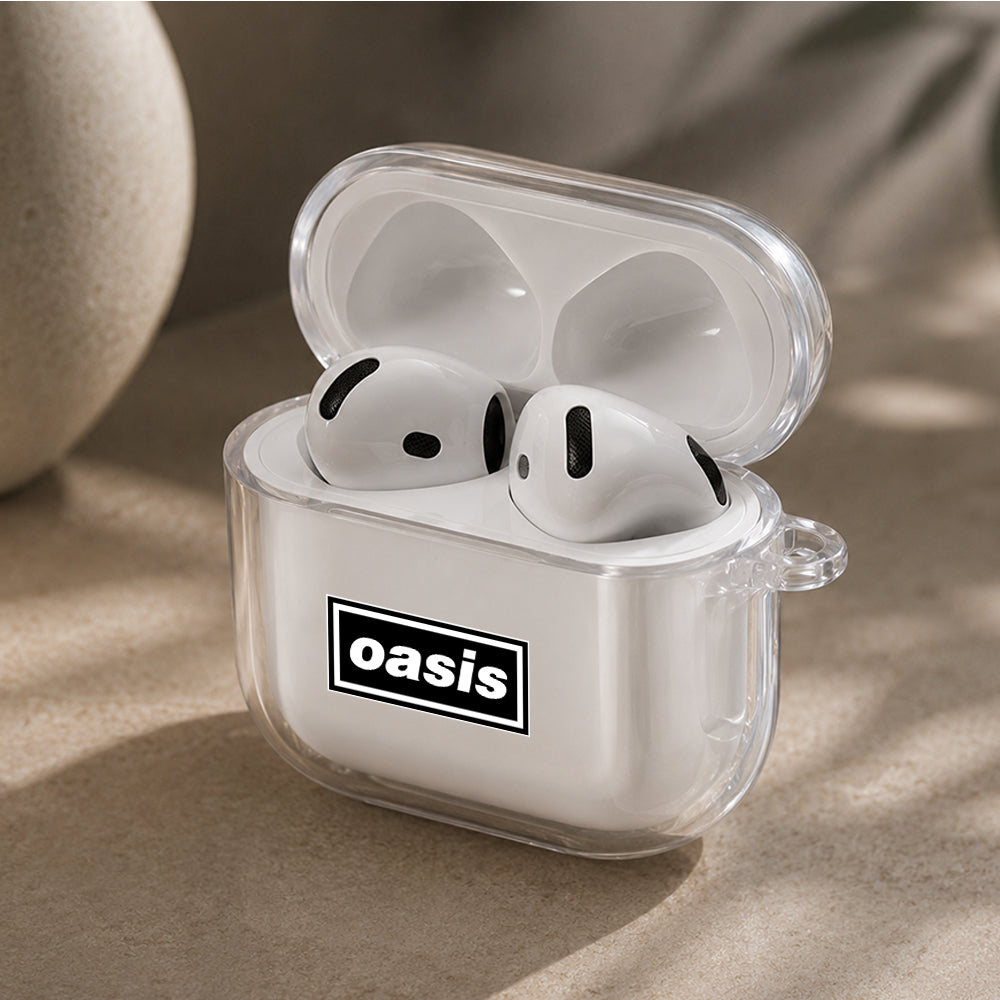 Oasis Iconic Logo Protective Apple Airpods 4 Clear Case - Durable Clear Protection