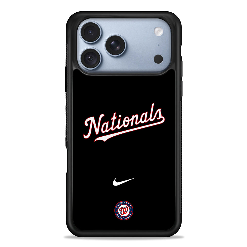 MLB Washington Nationals Black Nike iPhone 18 Pro Case - iPhone 18 Pro Silicone Case