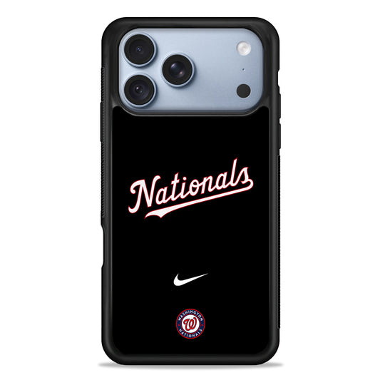 MLB Washington Nationals Black Nike iPhone 18 Pro Case - iPhone 18 Pro Silicone Case