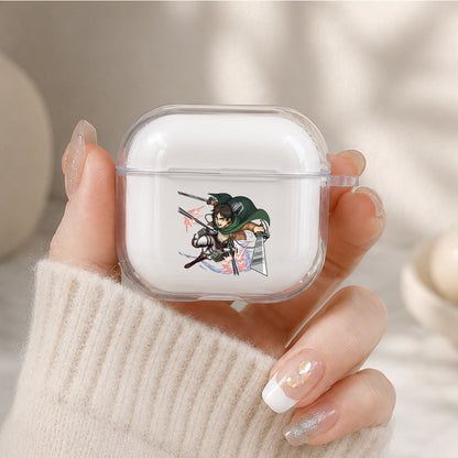 Eren Twin Blades Protective Apple Airpods 4 Clear Case - Durable Clear Protection
