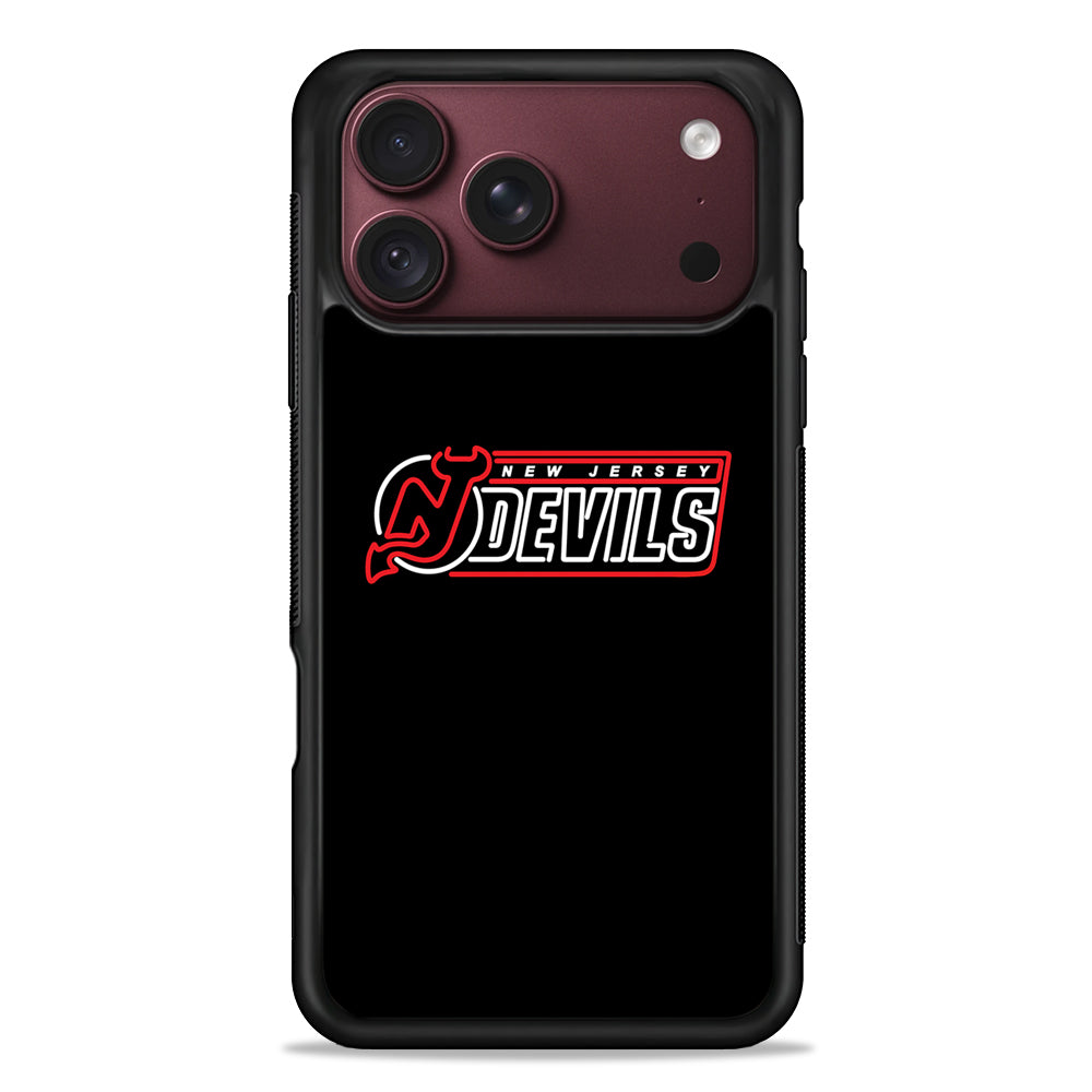 NHL New Jersey Devils Black iPhone 18 Pro Max Case – Slim Silicone Protective Cover
