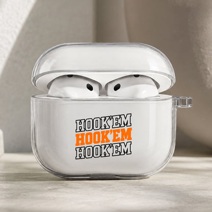 Texas Longhorns Hook Em Protective Apple AirPods Pro 3 Clear Case | Shockproof Cover